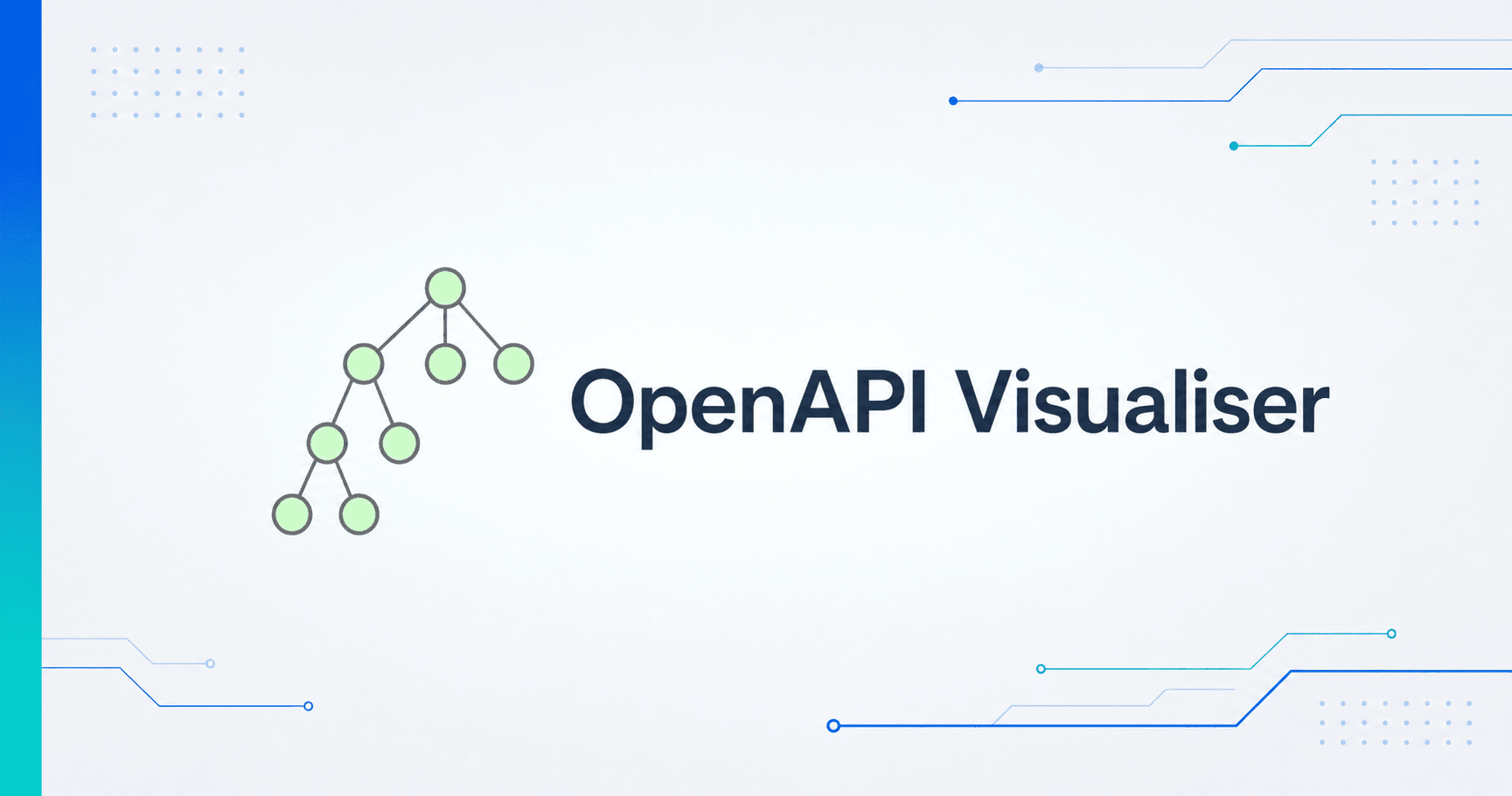 OpenAPI Visualiser branching path logo on a decorated technical background